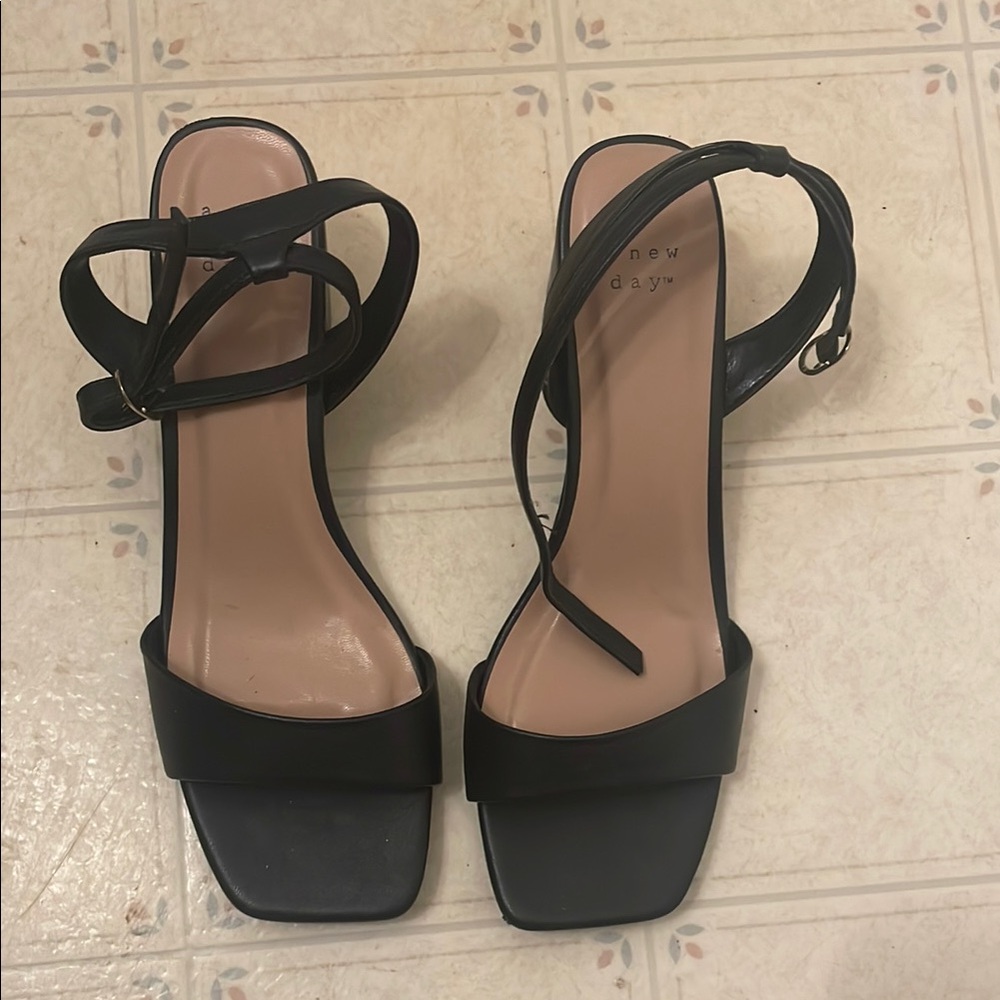 A New Day Black Heels with Modern Silhouette